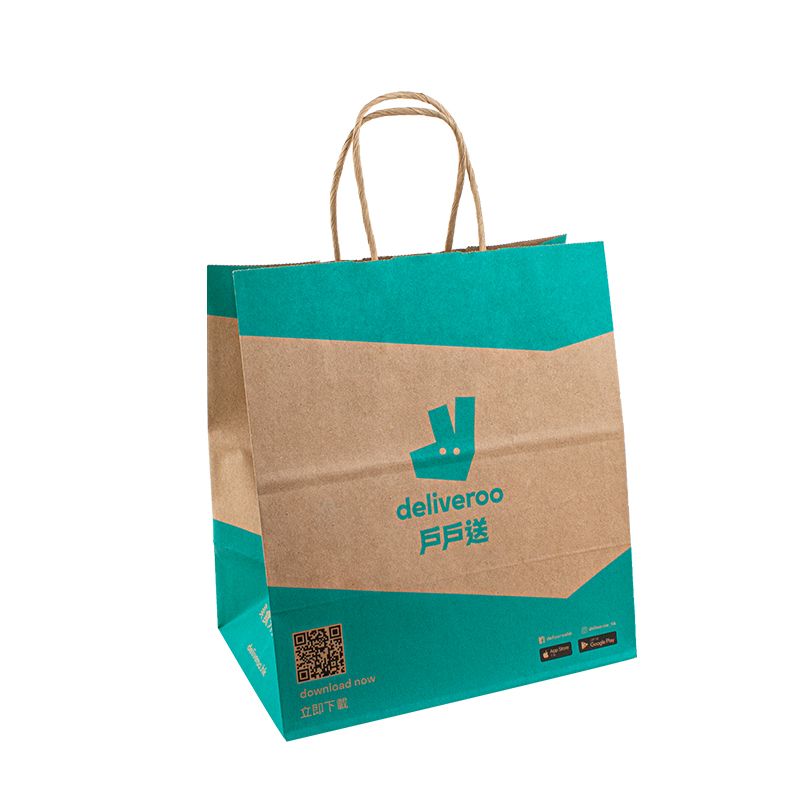 Крафт хартиена чанта за пазаруване на опаковки за храна по поръчка хартиени торбички с лого хартиена торбичка с дръжка