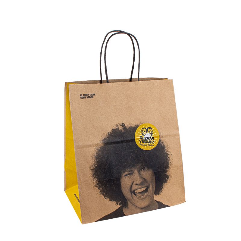 Крафт хартиена чанта за пазаруване на опаковки за храна по поръчка хартиени торбички с лого хартиена торбичка с дръжка