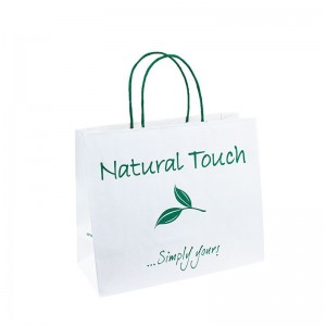 Хартия чанта дръжка кафяви хартиени торбички Дизайнер на дръжка за опаковки за подарък за хартиена чанта