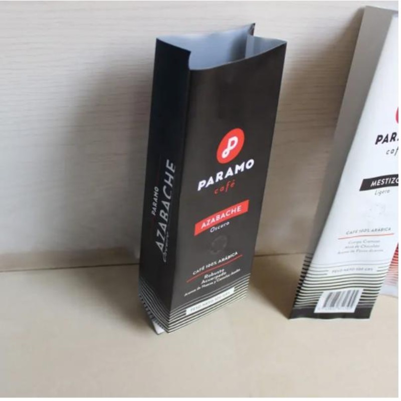 Персонализирана отпечатана чанта за кафе Matt Black Packaging Gusset с клапан