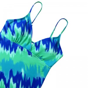 Teal DrawString двустранна бански костюм