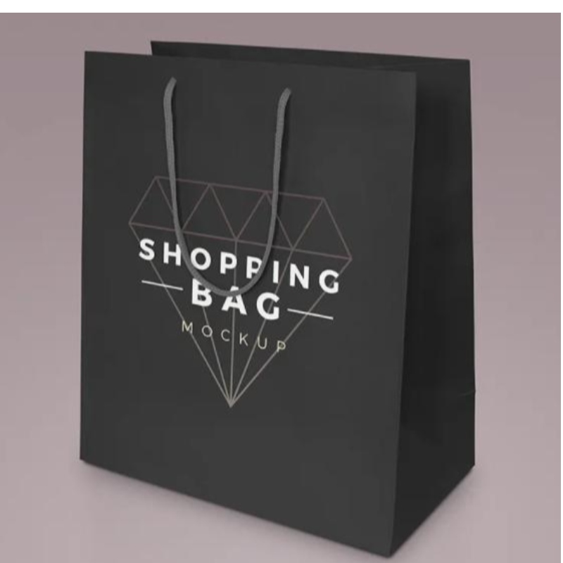 Луксозни черни опаковки хартиени торбички отпечатани персонализирани дрехи за пазаруване на копаене на бижута за бижута за вино за вино