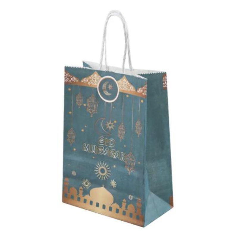 Търговия на едро Eid Mubarak Party Gift Kraft Paper Bag Ислямски мюсюлмански фестивал Декорация Рамадан Goodie Bags