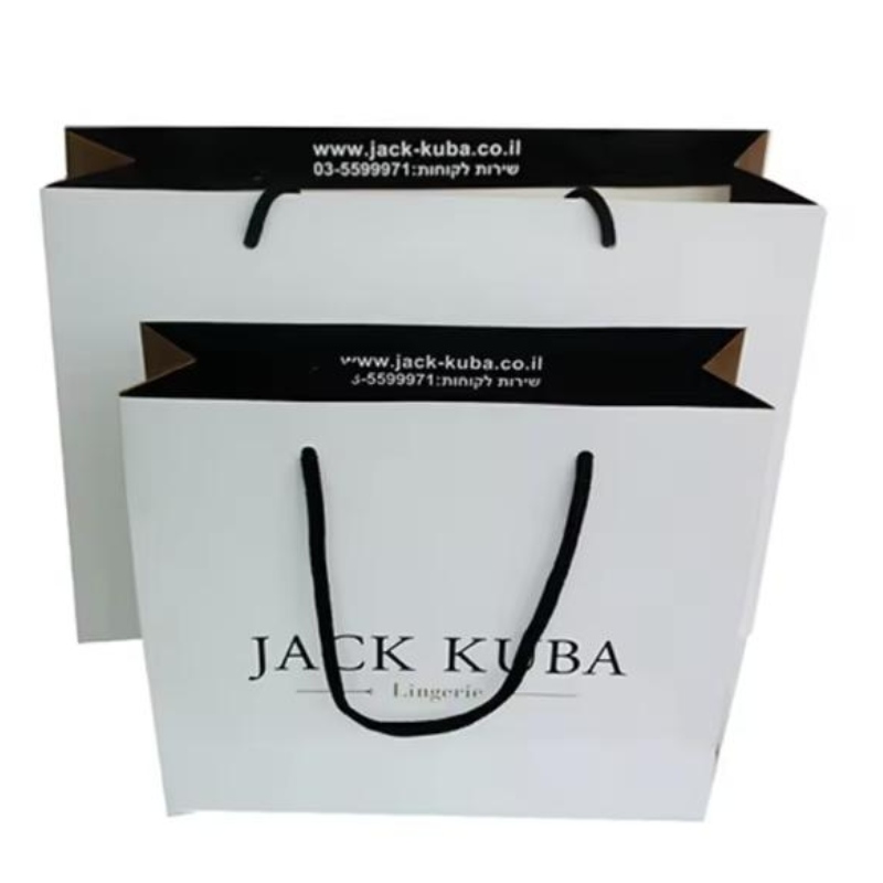 Луксозен персонализиран отпечатан ламиниран пазаруващ подарък за опаковка хартиена чанта със собствено лого