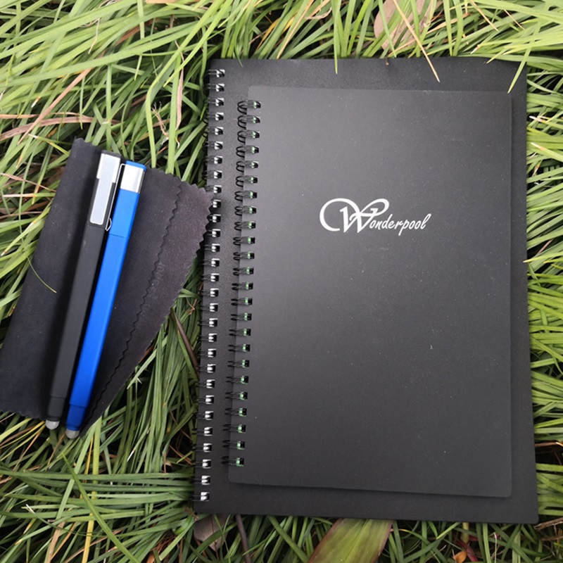 Спирална тетрадка за многократна употреба -WireBound Black Hard Cover Writing Recyclable Journals