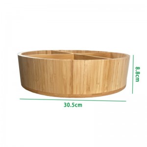 Бамбукова въртяща се тава за съхранение на тава за оранжерия