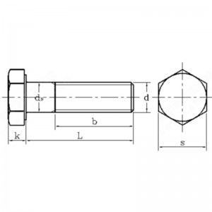 Шестоъгълен болт от въглеродна стомана с клас на устойчивост 12.9