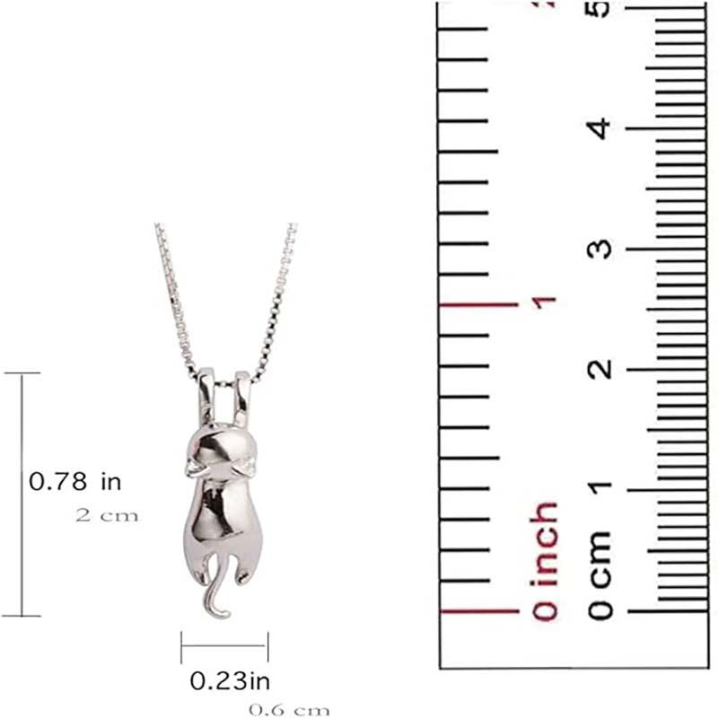 Сребърно колие с талисман за котка S.Leaf Sterling Silver Cat за жени Бижута за котки за жени Аксесоари за котки за жени Любовница на котки Мама Дама Тематични подаръци Сладко сребърно коте Бижута Подаръци за рожден ден за жени