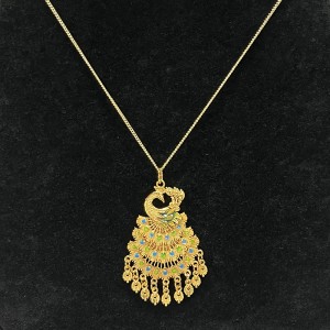 Луксозно 18k злато-Покрити колие от паук с ръка с ръка-Боядисани емайла детайлно и висящи златни прелести за жени