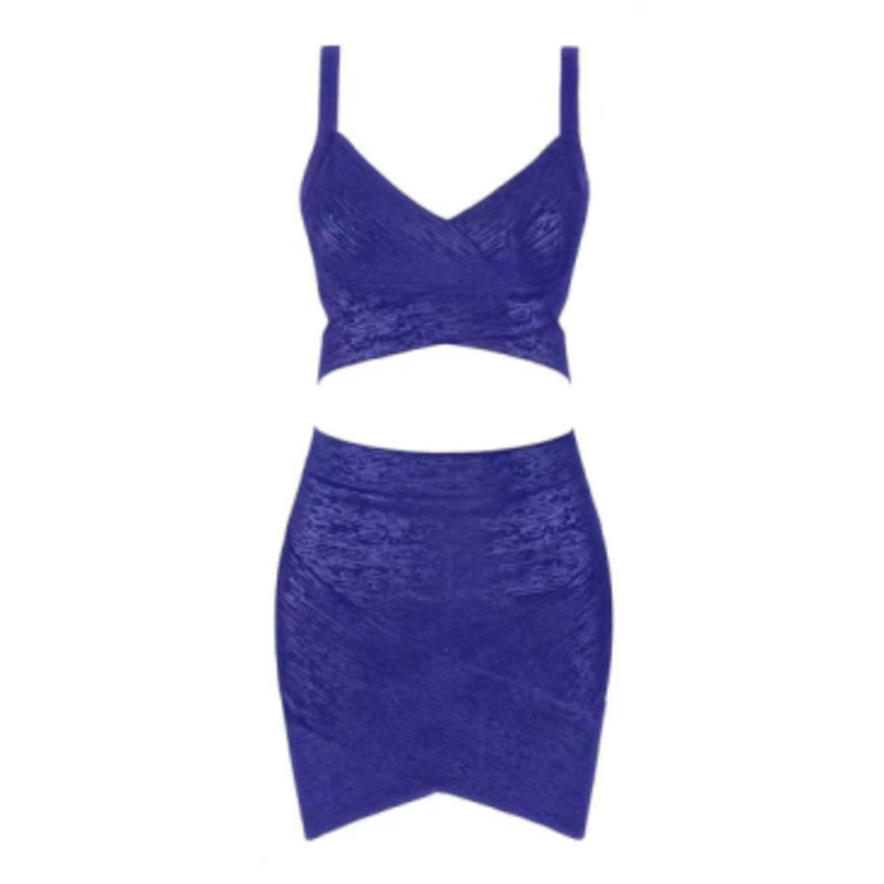 Летен златен отпечатан плетен камизол, комплект за пола на тазобедрената става