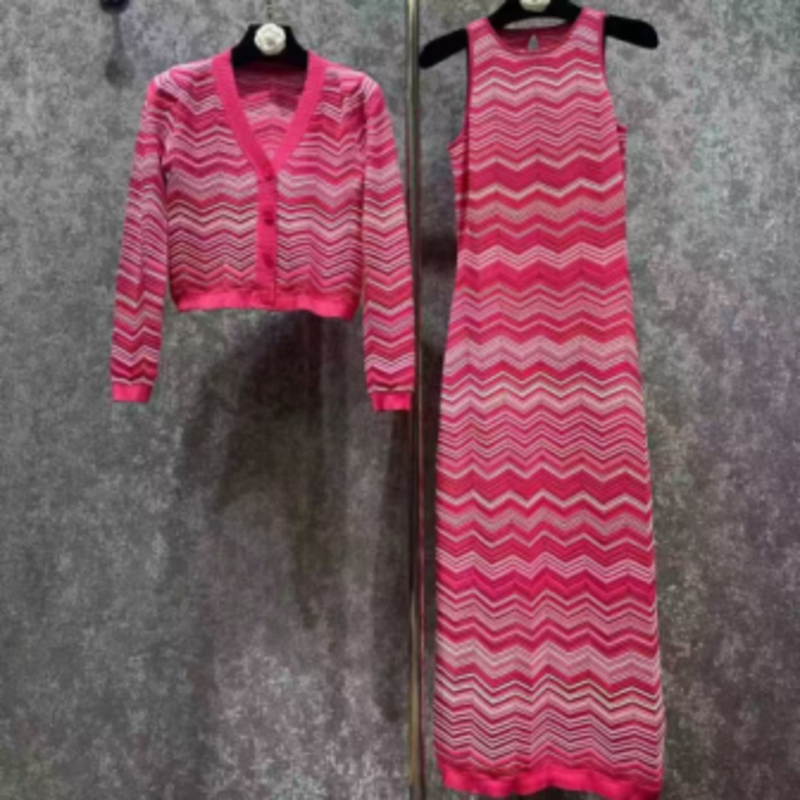 Летен плетен кръгъл врат с дълъг ръкав Интеркултор Кардиган, V-Шия без ръкави с дълъг плетен райета рокля