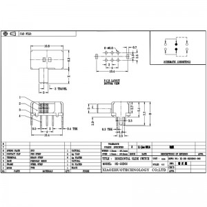 Миниатюрен SLIDE SWITCH SK22D02, малък превключвател за електронен, електрически, комуникационен и промишлен контрол с два диапазона на л...
