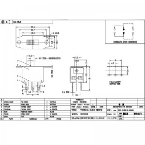 Slide Switch SS22G09 за метещия робот е двойно-Ред 6-ПИН Вертикален превключвател за нулиране