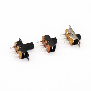 Slide Switch SS12F71 за осветление, електрически уреди и малки домакински уреди, 1-позиция единична-Ред три-ПИН Вертикален плъзгащ се превк...