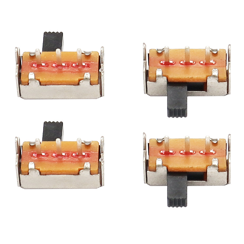 Slide Switch SK12F14 страна-Издърпайте хоризонтален превключвател, лампа на тавана-Издърпайте плъзгащ се превключвател, единичен-Ред 3-ПИН Вертикален плъзгащ се превключвател