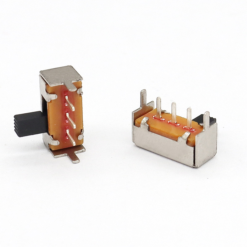 Slide Switch SK12F14 страна-Издърпайте хоризонтален превключвател, лампа на тавана-Издърпайте плъзгащ се превключвател, единичен-Ред 3-ПИН Вертикален плъзгащ се превключвател