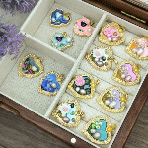 Винтидж маслена живопис висулка