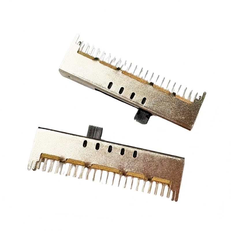 Плъзгащ превключвател SS-49D01 Вертикално-Монтиран 9-Двойна позиция-Полюс двоен-Редов миниатюрен превключвател за захранване за играчки